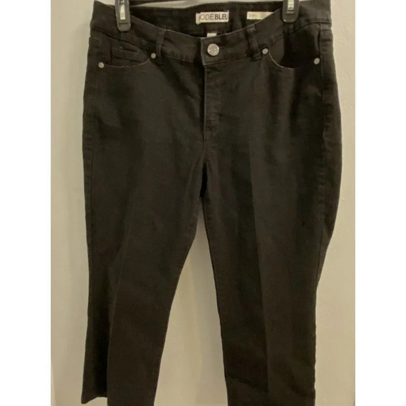 CODE BLEU WOMENS SOHO CROP BLACK JEANS SIZE 12 EUC - Picture 2 of 7